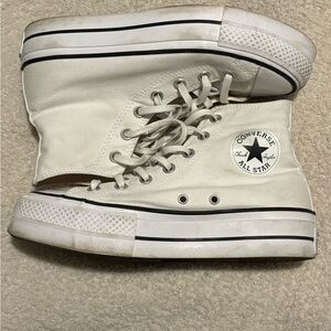 Converse White High Tops with Black Accents